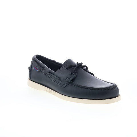 Sebago Docksides Portland Mens Black Leather Loafers & Slip Ons Boat Shoes