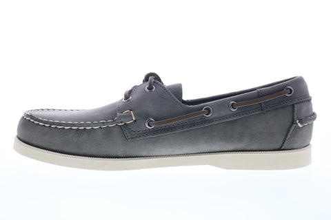Sebago Docksides Portland Crazy Horse Mens Gray Narrow Loafers Boat Shoes