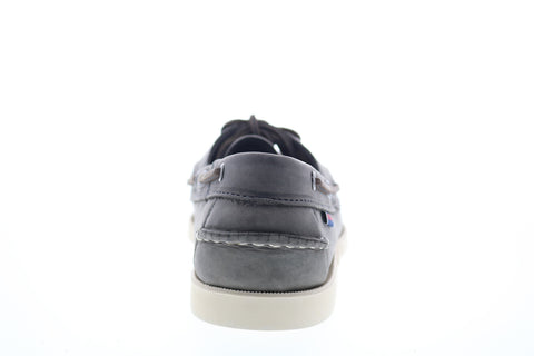 Sebago Docksides Portland Crazy Horse Mens Gray Narrow Loafers Boat Shoes