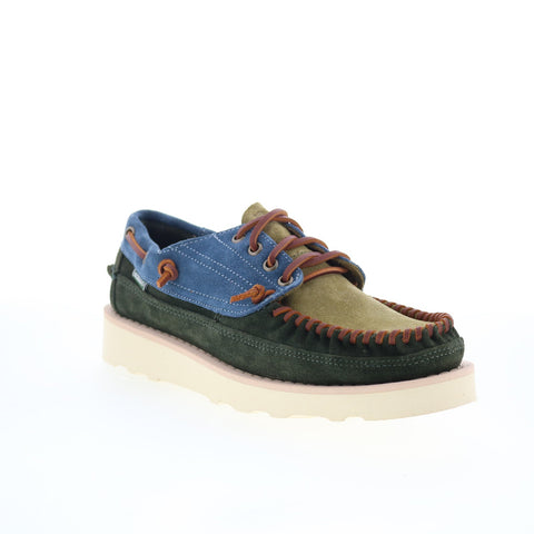 Sebago Cayuga 70015S0-A7F Mens Green Suede Loafers & Slip Ons Boat Shoes