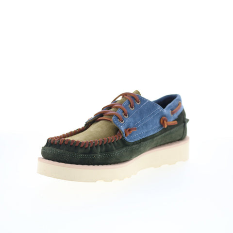 Sebago Cayuga 70015S0-A7F Mens Green Suede Loafers & Slip Ons Boat Shoes