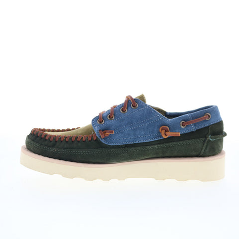 Sebago Cayuga 70015S0-A7F Mens Green Suede Loafers & Slip Ons Boat Shoes