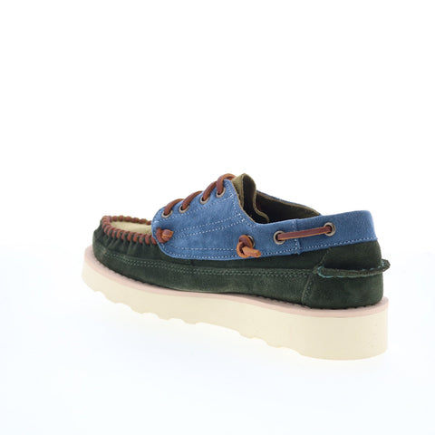 Sebago Cayuga 70015S0-A7F Mens Green Suede Loafers & Slip Ons Boat Shoes