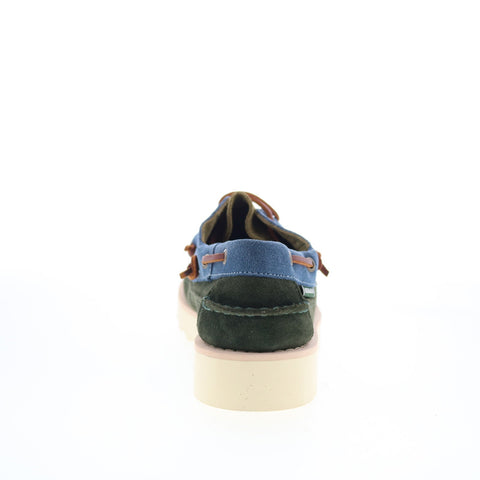 Sebago Cayuga 70015S0-A7F Mens Green Suede Loafers & Slip Ons Boat Shoes