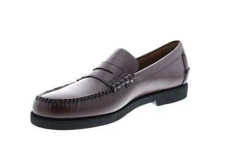 Sebago Dan Polaris Mens Brown Wide Leather Loafers & Slip Ons Penny Shoes