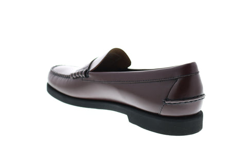 Sebago Dan Polaris Mens Brown Wide Leather Loafers & Slip Ons Penny Shoes