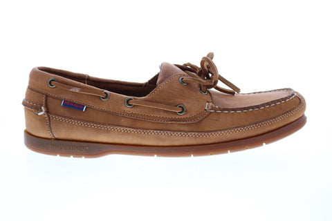 Sebago Schooner Crazy Horse Mens Brown Narrow Loafers & Slip Ons Boat Shoes
