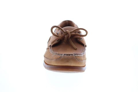 Sebago Schooner Crazy Horse Mens Brown Narrow Loafers & Slip Ons Boat Shoes