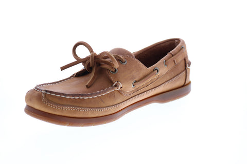 Sebago Schooner Crazy Horse Mens Brown Narrow Loafers & Slip Ons Boat Shoes