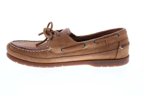 Sebago Schooner Crazy Horse Mens Brown Narrow Loafers & Slip Ons Boat Shoes