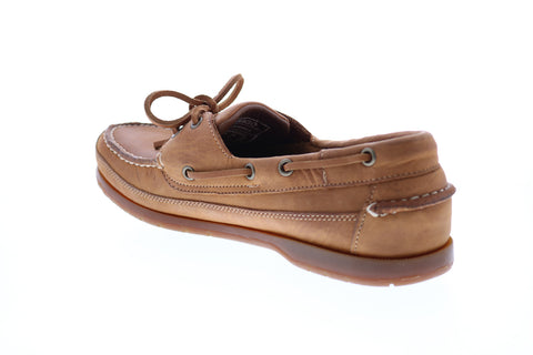 Sebago Schooner Crazy Horse Mens Brown Narrow Loafers & Slip Ons Boat Shoes