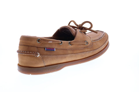 Sebago Schooner Crazy Horse Mens Brown Narrow Loafers & Slip Ons Boat Shoes