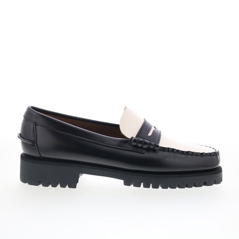 Sebago Dan Lug 7002IJ0-987 Womens Black Loafers & Slip Ons Penny Shoes