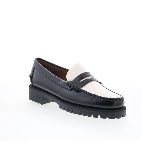 Sebago Dan Lug 7002IJ0-987 Womens Black Loafers & Slip Ons Penny Shoes
