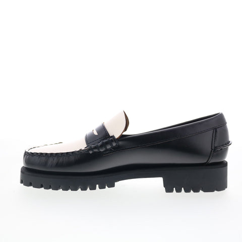 Sebago Dan Lug 7002IJ0-987 Womens Black Loafers & Slip Ons Penny Shoes