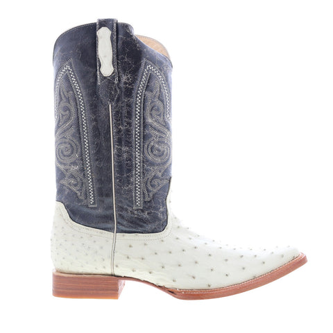 Los Altos Versace Style Ostrich 700304 Mens White Wide Cowboy Western Boots