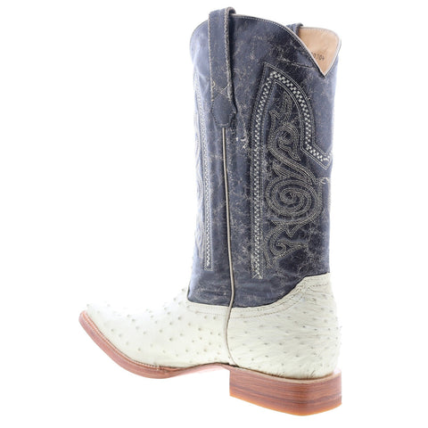 Los Altos Versace Style Ostrich 700304 Mens White Wide Cowboy Western Boots