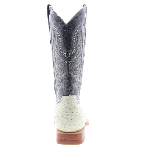 Los Altos Versace Style Ostrich 700304 Mens White Wide Cowboy Western Boots