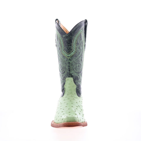 Los Altos Versace Style Ostrich 700321 Mens Green Wide Cowboy Western Boots