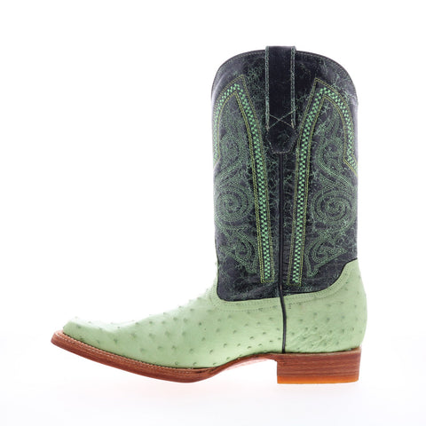 Los Altos Versace Style Ostrich 700321 Mens Green Wide Cowboy Western Boots