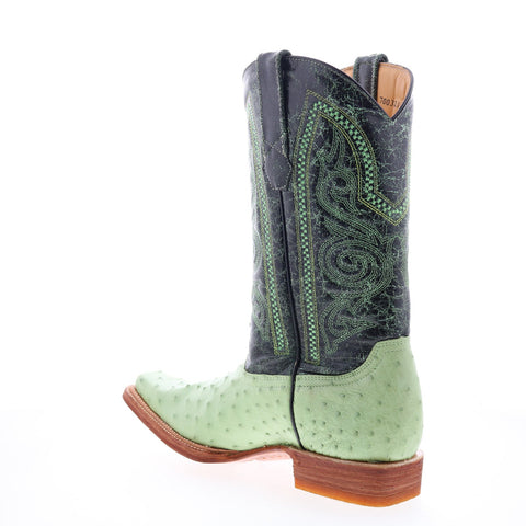Los Altos Versace Style Ostrich 700321 Mens Green Wide Cowboy Western Boots