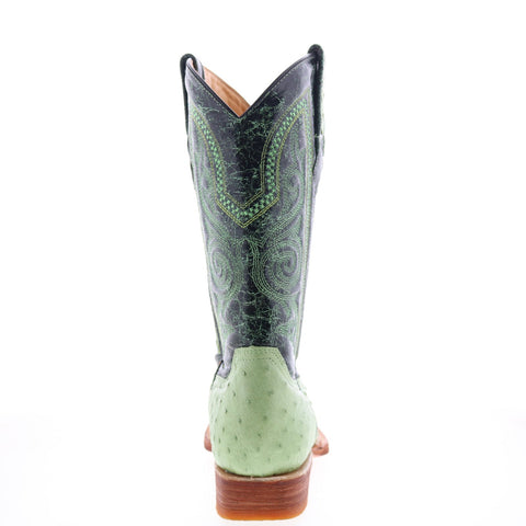 Los Altos Versace Style Ostrich 700321 Mens Green Wide Cowboy Western Boots