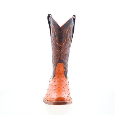 Los Altos Versace Style Ostrich 700324 Mens Orange Wide Cowboy Western Boots