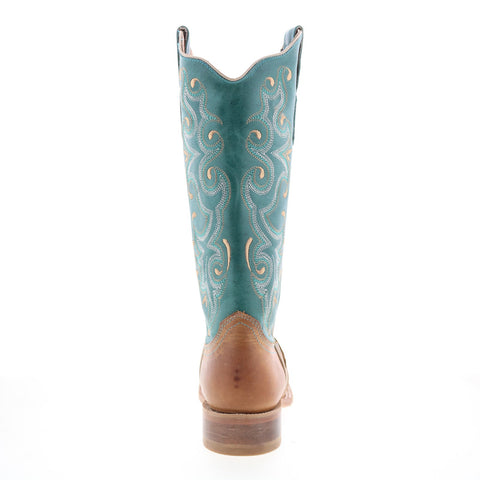 Outlaw Old West Wide Square Toe 70051 Womens Brown Leather Western Boots