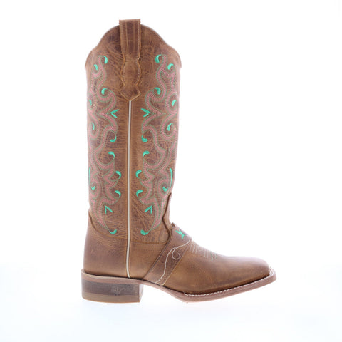 Outlaw Ladies 13" Old West 70053 Womens Brown Leather Western Boots