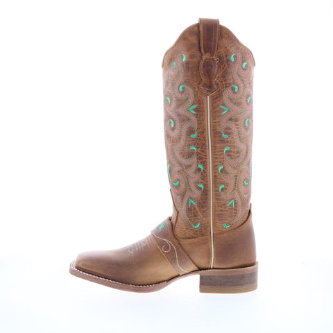Outlaw Ladies 13" Old West 70053 Womens Brown Leather Western Boots