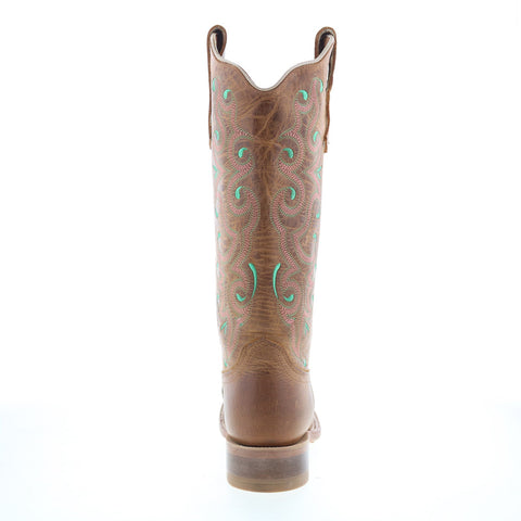 Outlaw Ladies 13" Old West 70053 Womens Brown Leather Western Boots