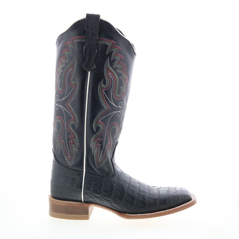 Outlaw Medium Square Toe 70058 Womens Black Leather Slip On Western Boots