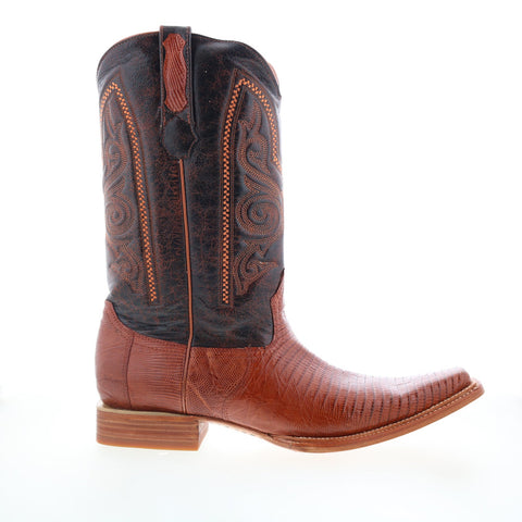 Los Altos Versace Boot Lizard Teju Mens Brown Wide Cowboy Western Boots