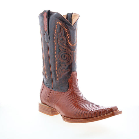 Los Altos Versace Boot Lizard Teju Mens Brown Wide Cowboy Western Boots