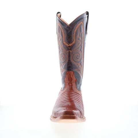 Los Altos Versace Boot Lizard Teju Mens Brown Wide Cowboy Western Boots
