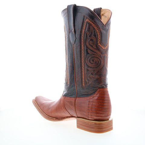 Los Altos Versace Boot Lizard Teju Mens Brown Wide Cowboy Western Boots