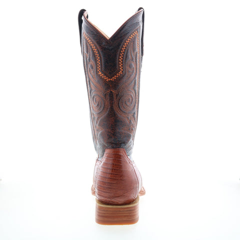 Los Altos Versace Boot Lizard Teju Mens Brown Wide Cowboy Western Boots