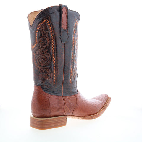 Los Altos Versace Boot Lizard Teju Mens Brown Wide Cowboy Western Boots