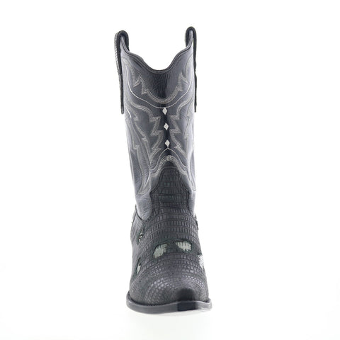 Outlaw Ladies 11" Lizard PNT 70101 Womens Black Leather Western Boots