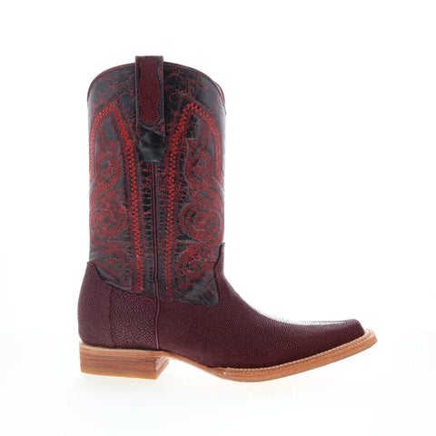 Los Altos Versage Stingray S Stone Mens Burgundy Wide Cowboy Western Boots