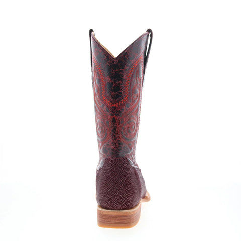 Los Altos Versage Stingray S Stone Mens Burgundy Wide Cowboy Western Boots