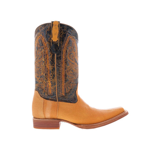 Los Altos Versage Polished Stingray Mens Brown Wide Cowboy Western Boots