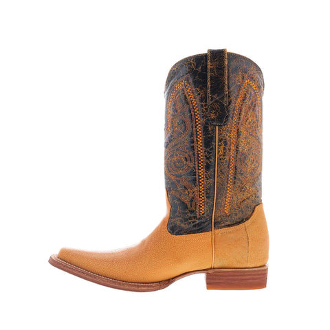 Los Altos Versage Polished Stingray Mens Brown Wide Cowboy Western Boots