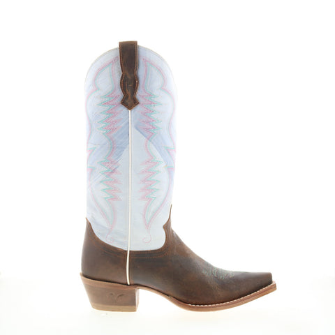 Outlaw Snip Toe 70202 Womens Brown Leather Slip On Western Boots