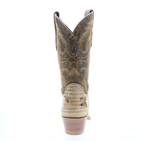 Outlaw Ladies 11" Lizard PNT 70301 Womens Brown Leather Western Boots