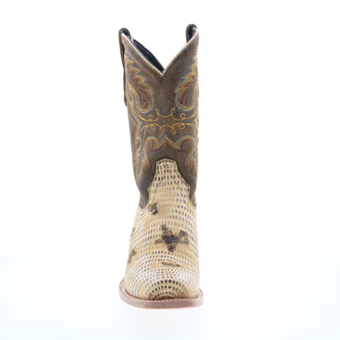 Outlaw Ladies 11" Lizard PNT 70301 Womens Brown Leather Slip On Western Boots