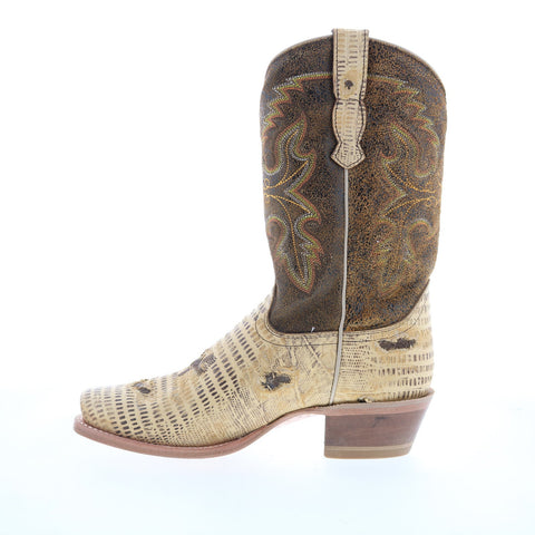 Outlaw Ladies 11" Lizard PNT 70301 Womens Brown Leather Slip On Western Boots