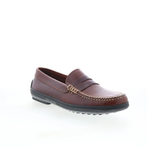 T.B. Phelps 706-05 Mens Brown Leather Loafers & Slip Ons Penny Shoes