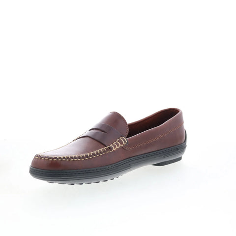T.B. Phelps 706-05 Mens Brown Leather Loafers & Slip Ons Penny Shoes