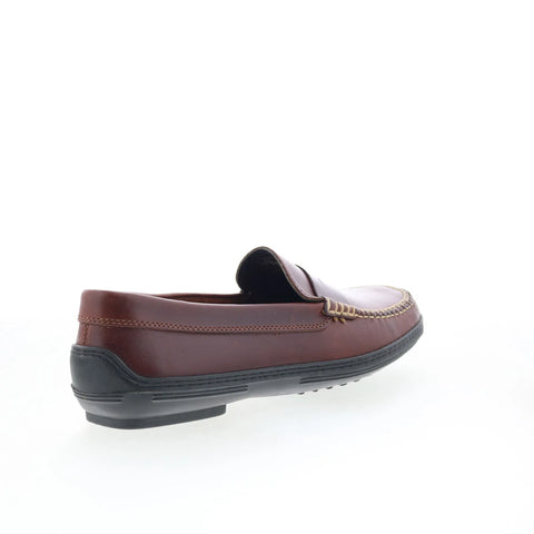 T.B. Phelps 706-05 Mens Brown Leather Loafers & Slip Ons Penny Shoes